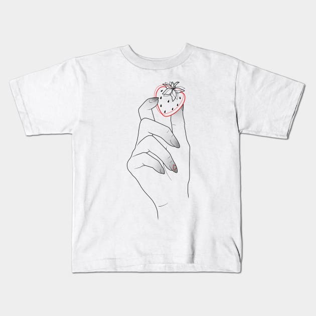 IN LOVING HANDS - strawberry Kids T-Shirt by InkVee